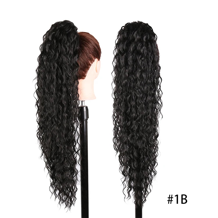 Long Synthetic Clip In Drawstring Ponytails - Various Options Available