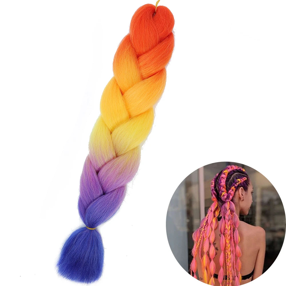 24" Synthetic Yaki Jumbo Braiding Hair - Various Colors Available