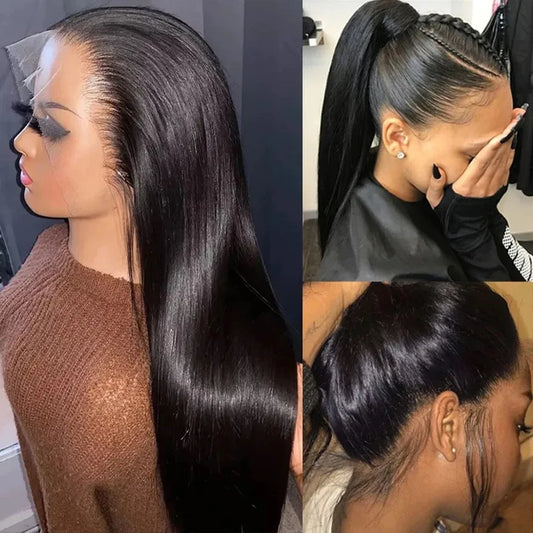 Bone Straight - Glueless Invisi-Drawstring 360 HD Transparent Lace Front Human Hair Wear&Go Wig