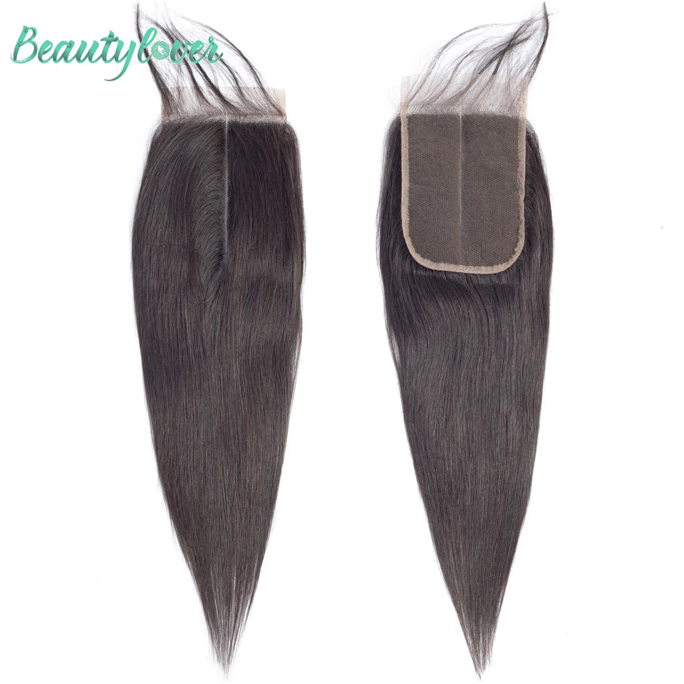 Brazilian Straight 13x6 Lace Frontal or  Pre-plucked Transparent 2x6 HD Lace Closure Human Hair