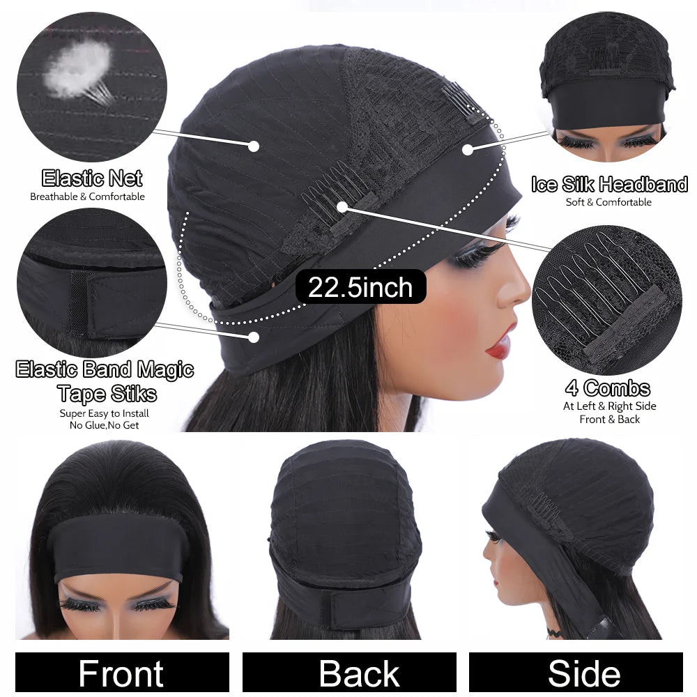 Body Wave Human Hair Headband Wig