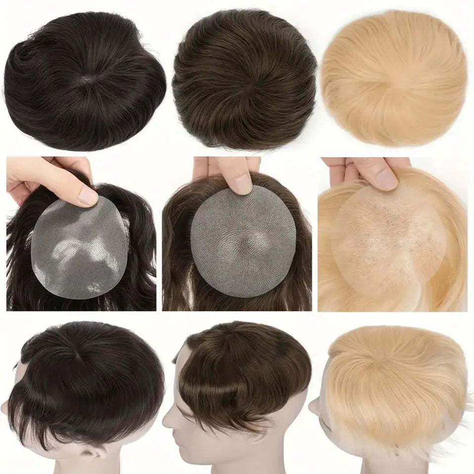 Side or Back Hair Patches Hairpiece for Men, Thin Skin, Toupee Patch, 8cm x 8cm - Various Options Available