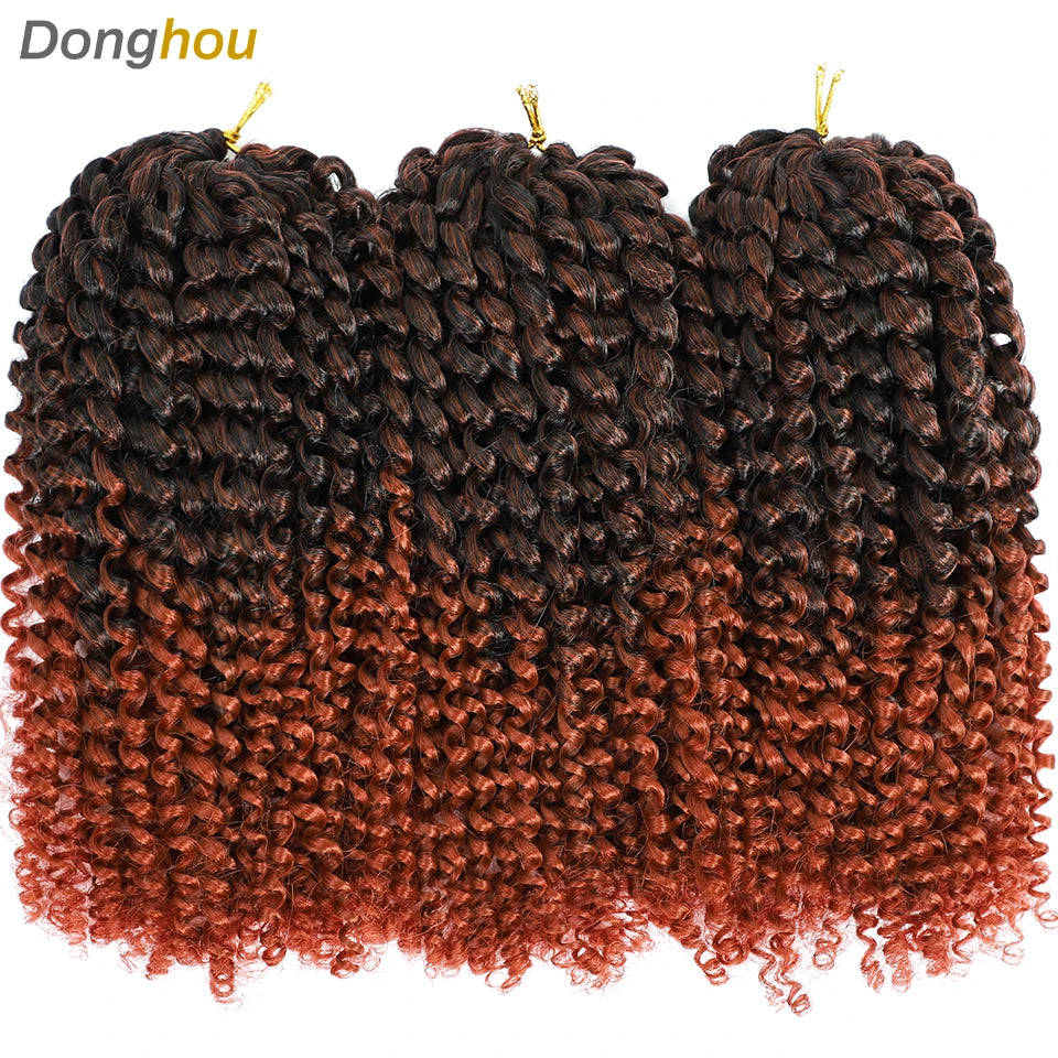 8 Inch Curly Passion Twist Synthetic Crochet Hair - Various Colors Available