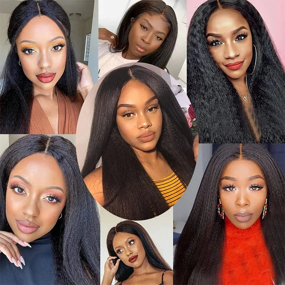 Raw Indian Yaki Straight 3 Bundles With HD Frontal Closure Human Hair Bundles