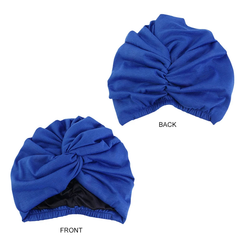 Women Double Layer Satin Lining Stretch Turban