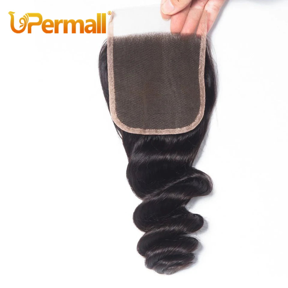 Loose Body Wave 100% Human Hair Lace Closure or Pre Plucked Swiss HD Transparent Frontal