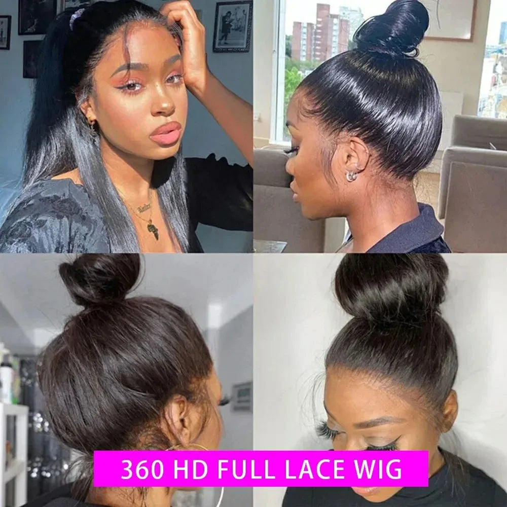 Bone Straight - Glueless Invisi-Drawstring 360 HD Transparent Lace Front Human Hair Wear&Go Wig