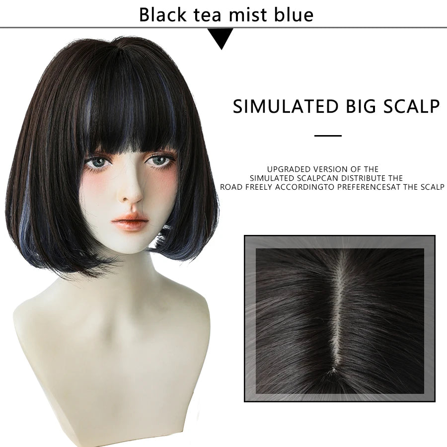 Short Bob Synthetic Wig - Various Colors Available