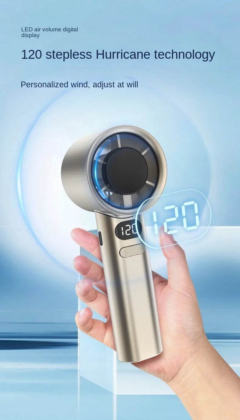 Mini Portable Handheld Fan , 120 Wind Speeds, USB Recharge