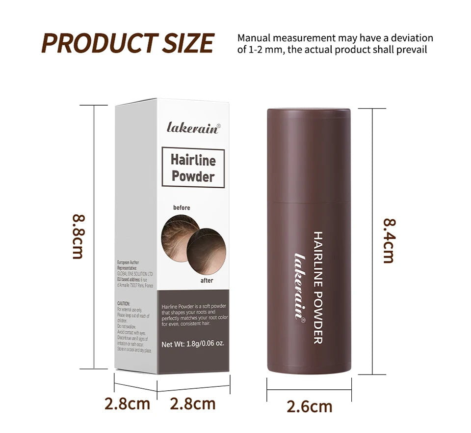 Hairline Shadow Powder Hair Waterproof Hairline Root Cover Up Natural Black Brown Eyebrow Contour Stick Repair Fill in Hair Tool