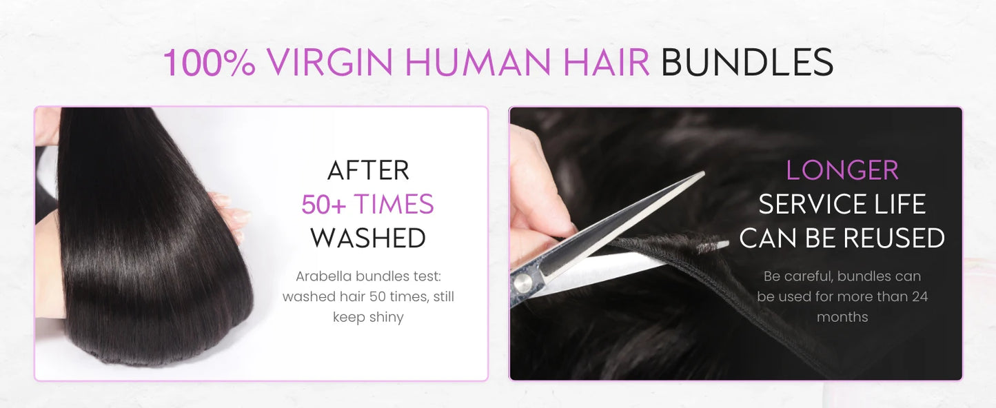Straight Brazilian Weave Raw Human Hair Bundles