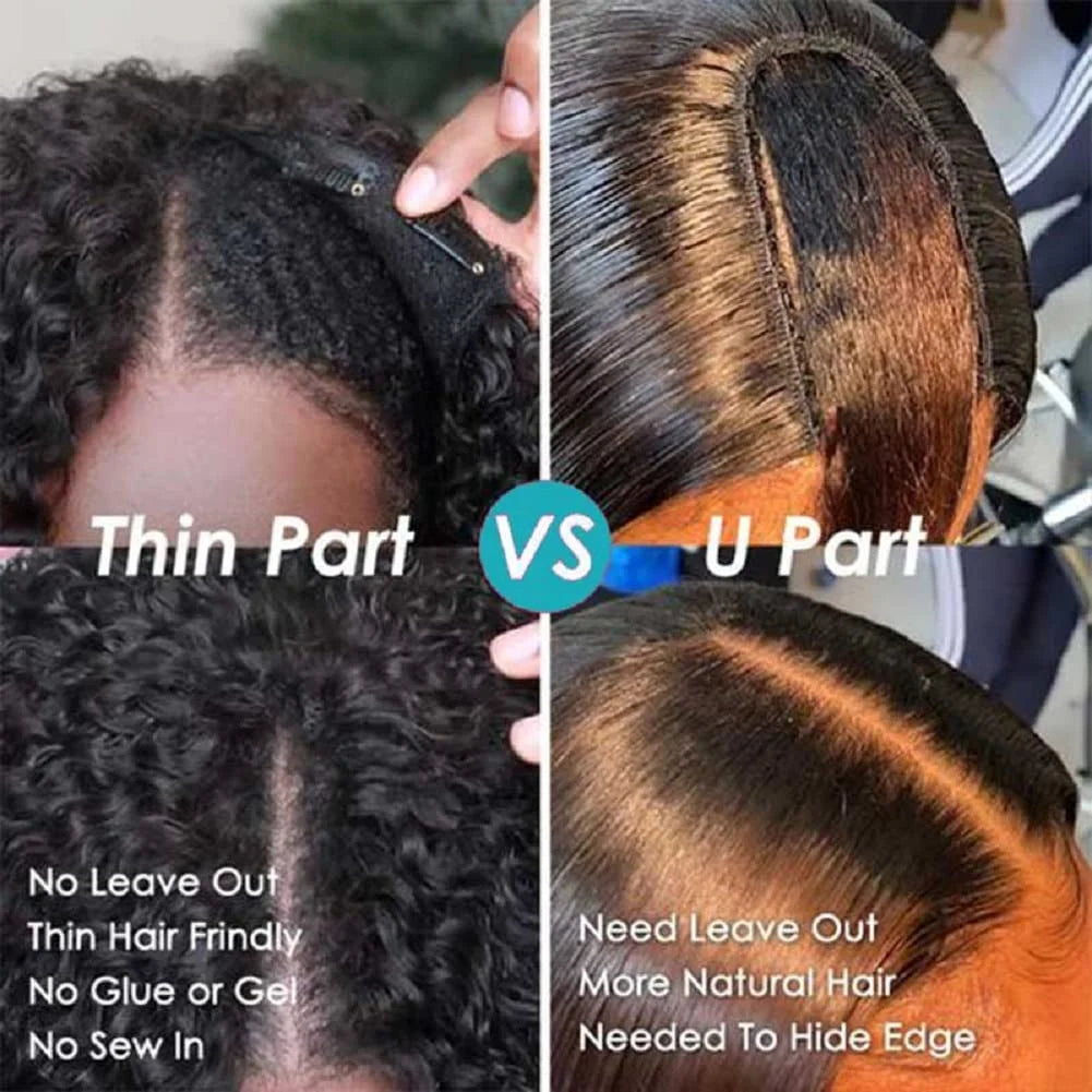 Brazilian Deep Wave - Human Hair No Leave Out Option V & U Part Wigs