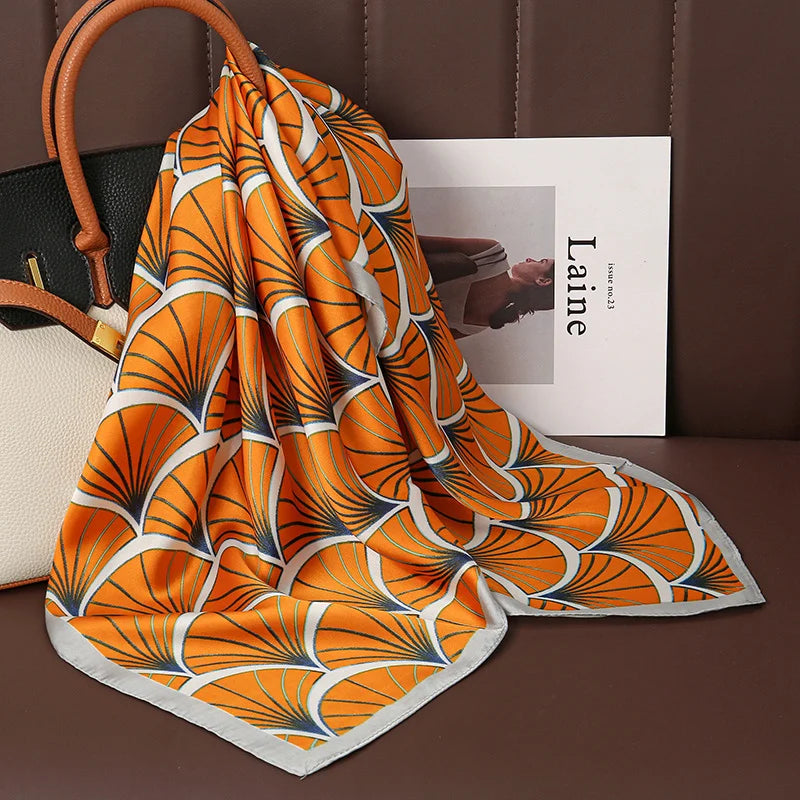 Luxury Print Satin Silk Square Scarfs