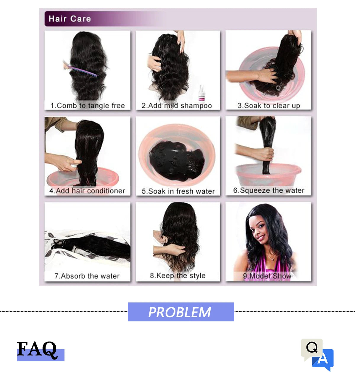 Synthetic Colorful 2Pcs Long Straight Ponytail Hairpiece with Rubber Band
