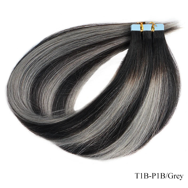 Straight Natural Remy Human Hair Tape Ins