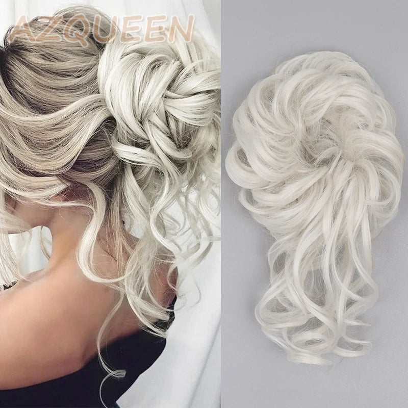 Synthetic Culrly Messy Ponytail Updo Bun with Elastic Band/Scrunchy
