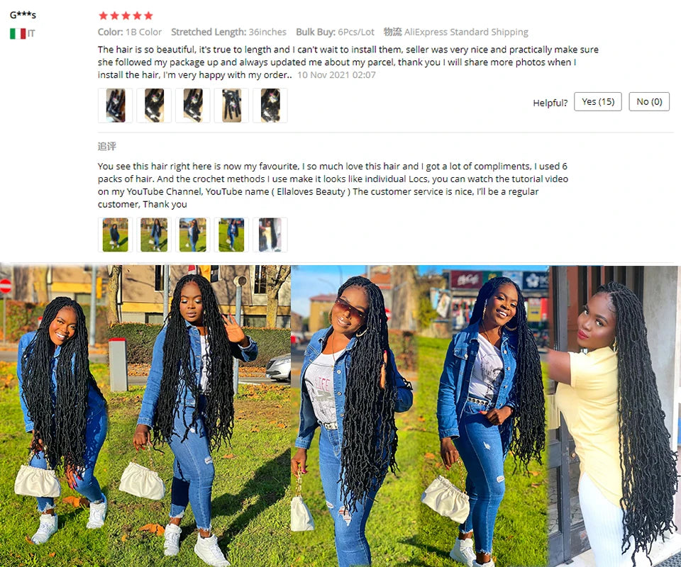 Faux Locs Crochet Synthetic Hair - Various Colors Available