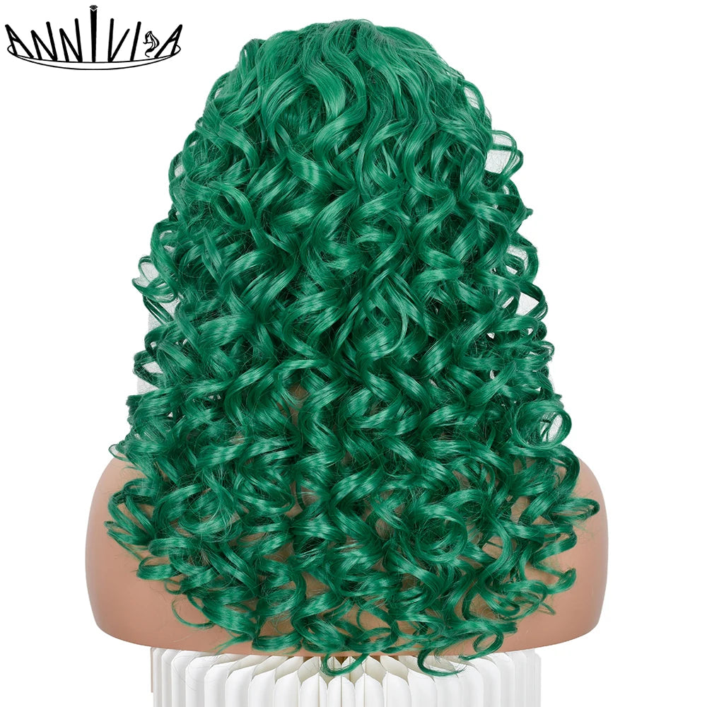Synthetic Curly Wig With Bangs - Various Colors Available