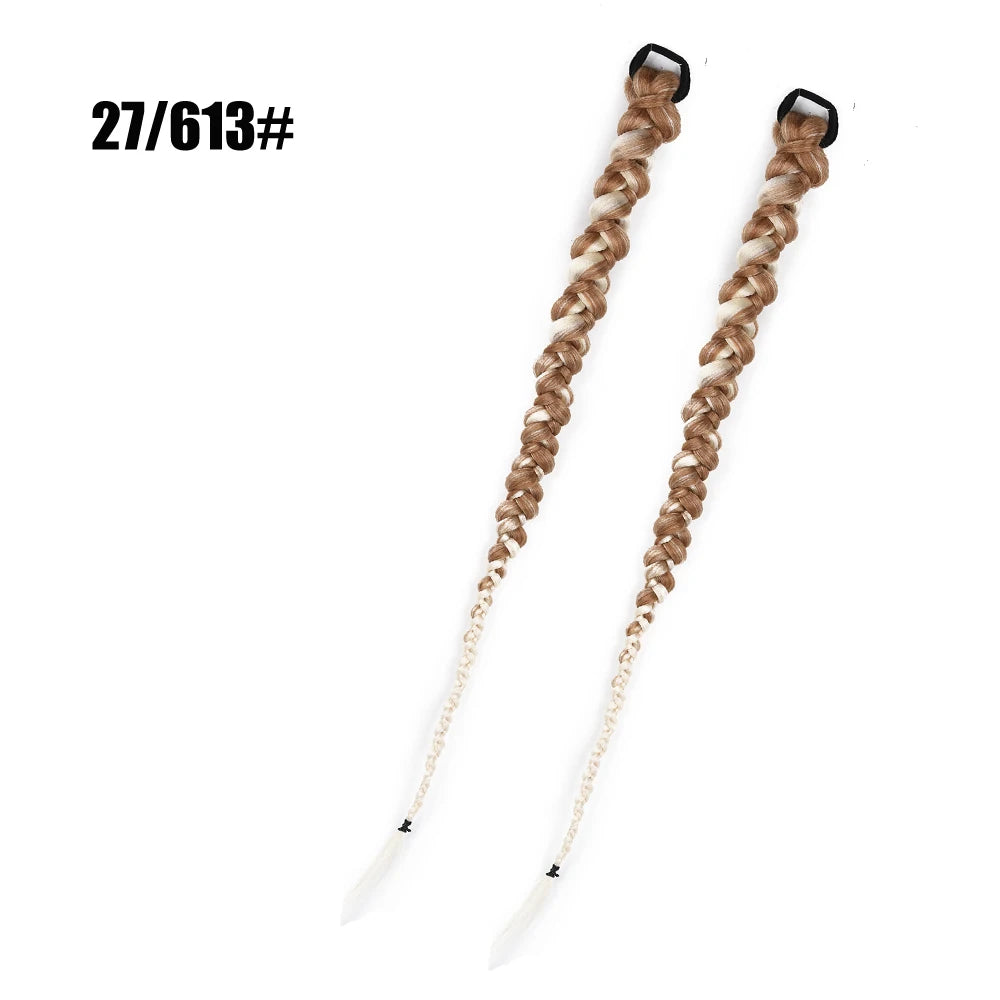French Twist Braided Synthetic Chignon Ponytail With Hair Tie