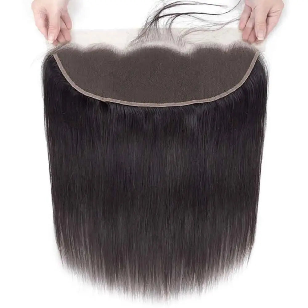 13x4 Lace Human Hair Straight Lace Frontal PrePlucked
