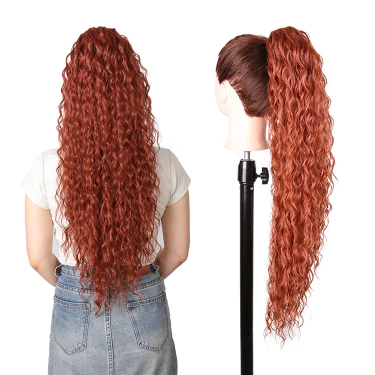 Long Synthetic Clip In Drawstring Ponytails - Various Options Available
