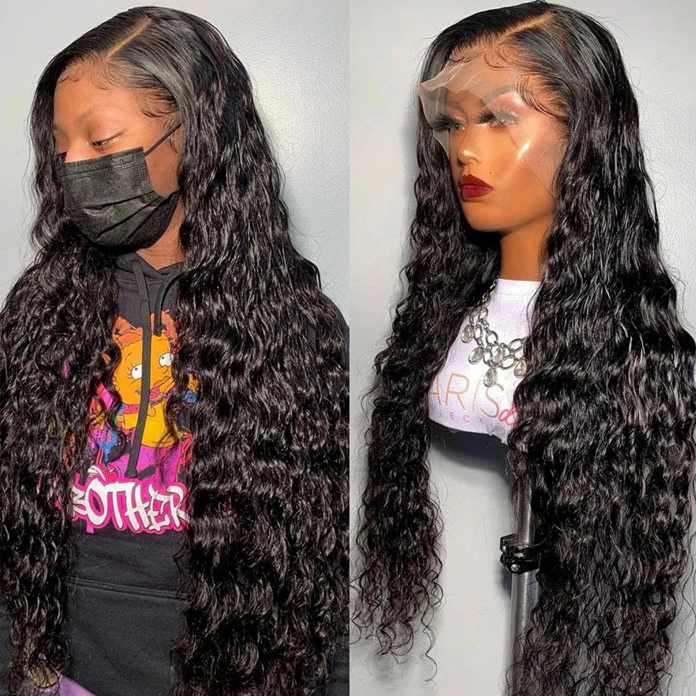 Peruvian Water Wave - 13x6 Transparent Lace Front Human Hair Glueless Wig