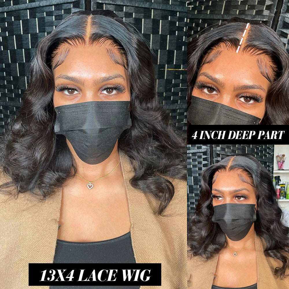 Loose Body Wave Bob - HD Glueless Pre-plucked Lace Front Human Hair Wig