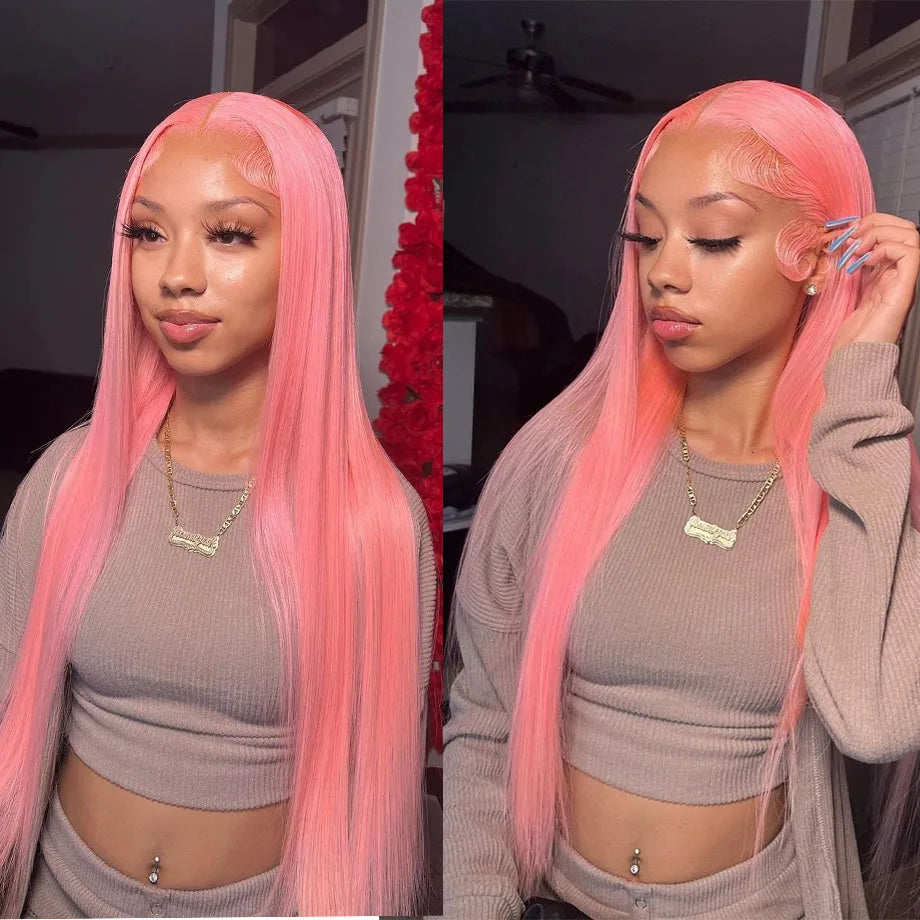 Brazilian Straight Pink - HD Lace Frontal Human Hair Wig