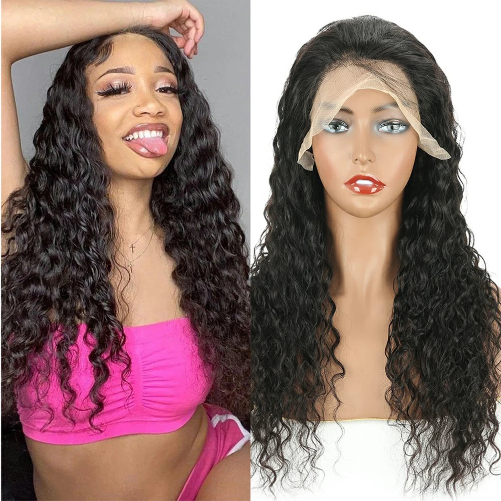Peruvian Water Wave - 13x6 Transparent Lace Front Human Hair Glueless Wig