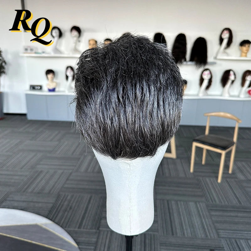 Pre Styled Men Thin Skin V Looped Human Hair Men's Hair Replacement Systems - Various Options Available
