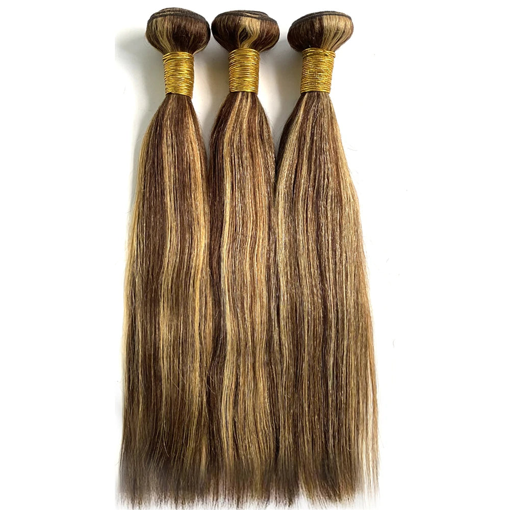 Highlight Straight Human Hair Bundles P4/27 Colored Ombre