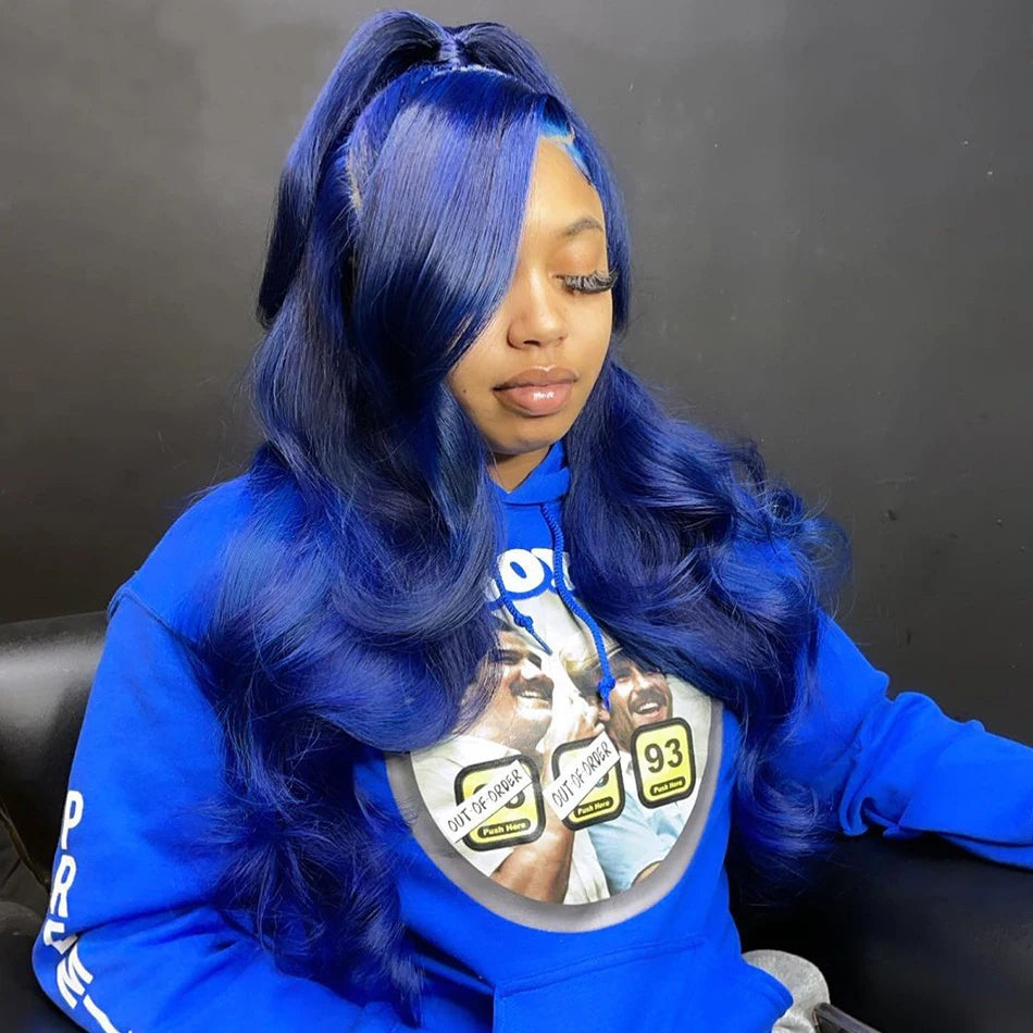 Blue Body Wave - Pre Plucked HD Transparent Lace Front Human Hair Wig
