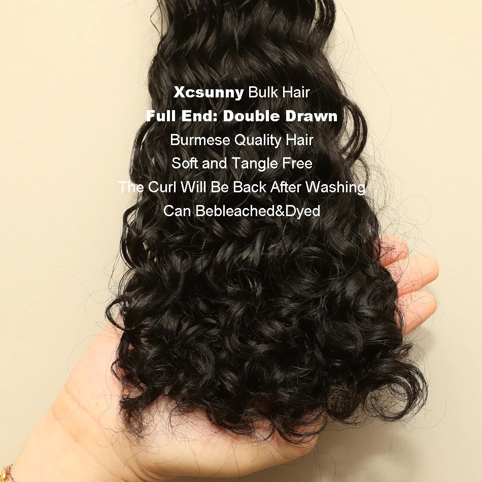 Water Wave Human Hair Braiding Bundles No Weft