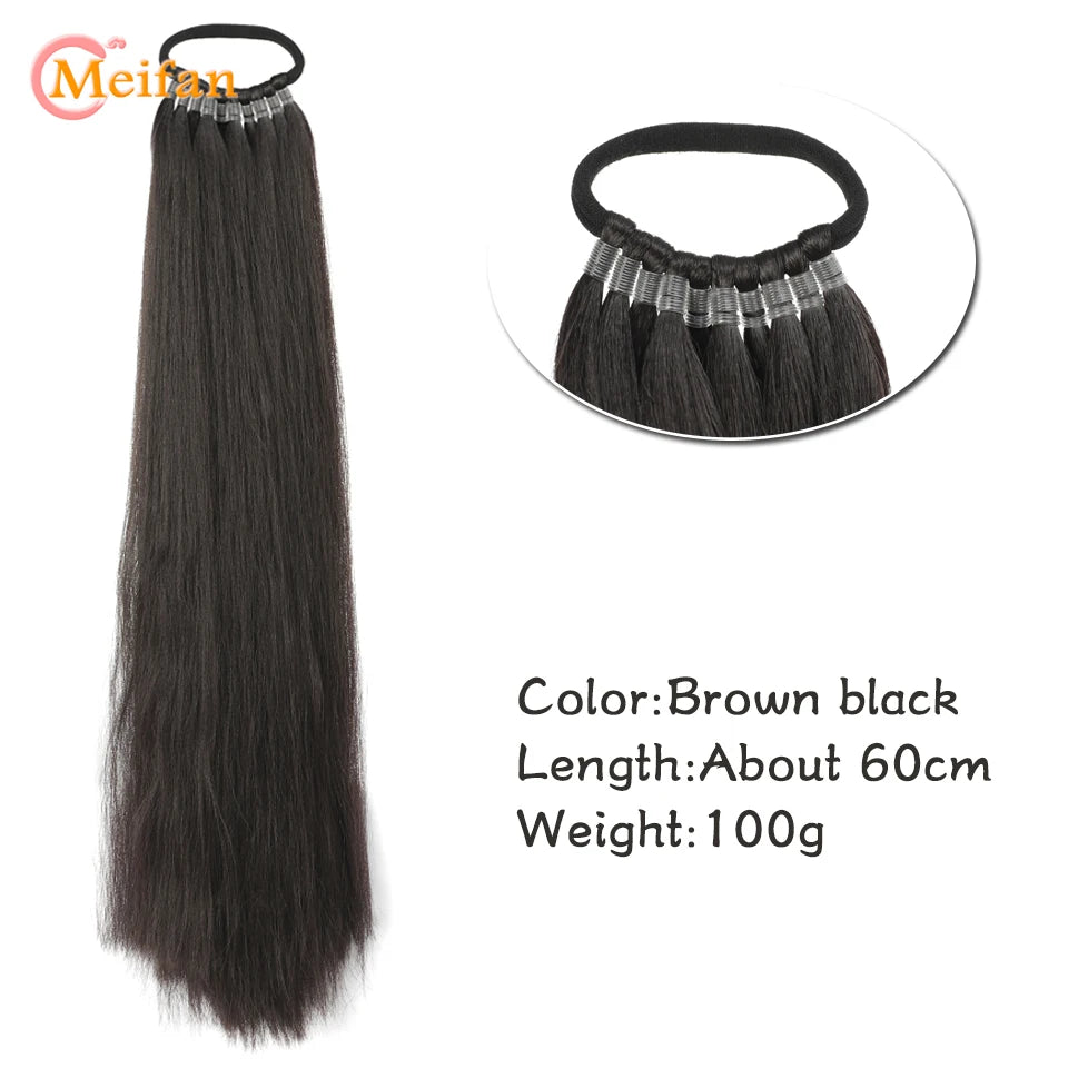 24 Inch Synthetic Hair Ponytail Extensions - Various Colors Available