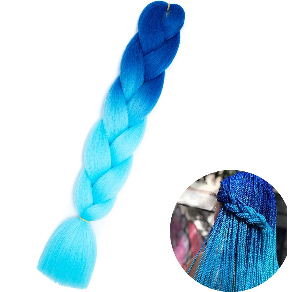 24" Synthetic Yaki Jumbo Braiding Hair - Various Colors Available