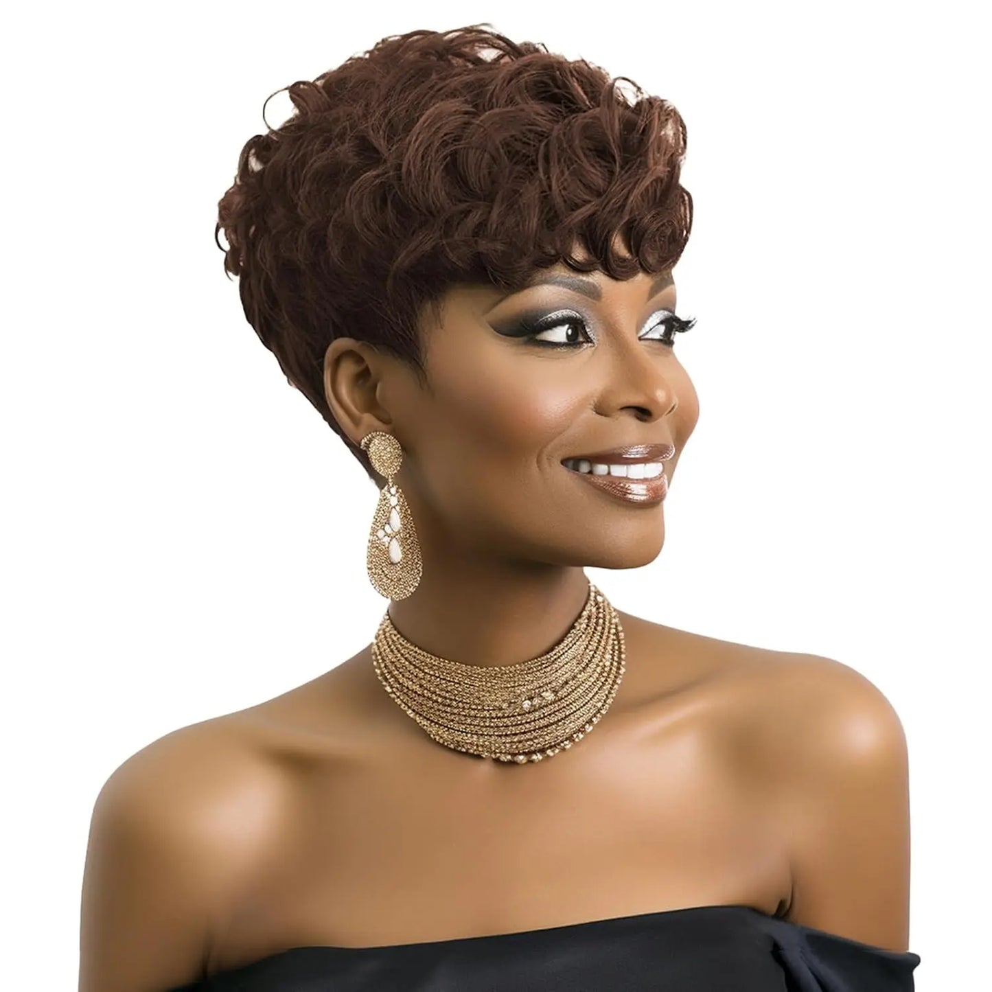 Short Curly Pixie - Synthetic Hair Wigs In Various Colors