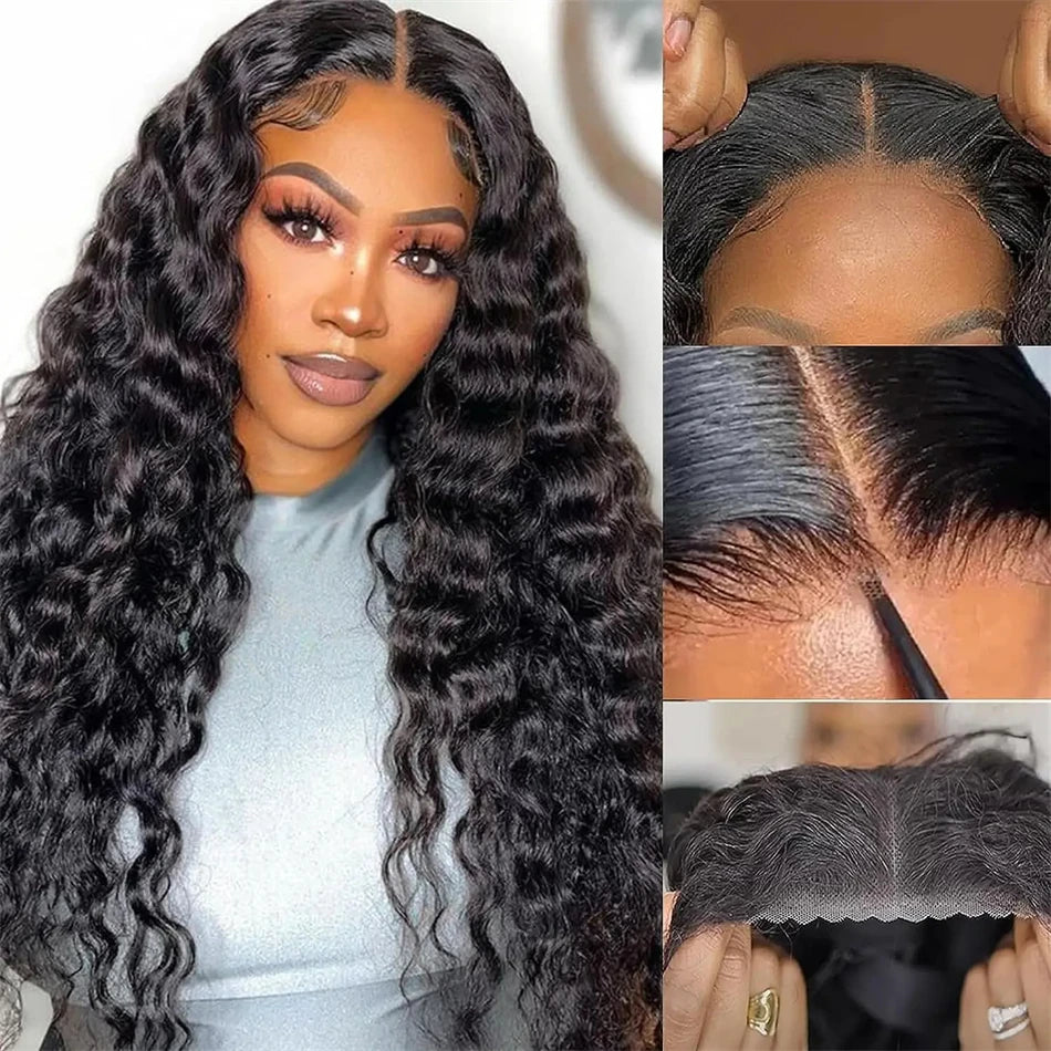 Brazilian Deep Wave - 5x5 , 4X4 HD Lace Pre-plucked Glueless Ready to Wear Human Hair Wig