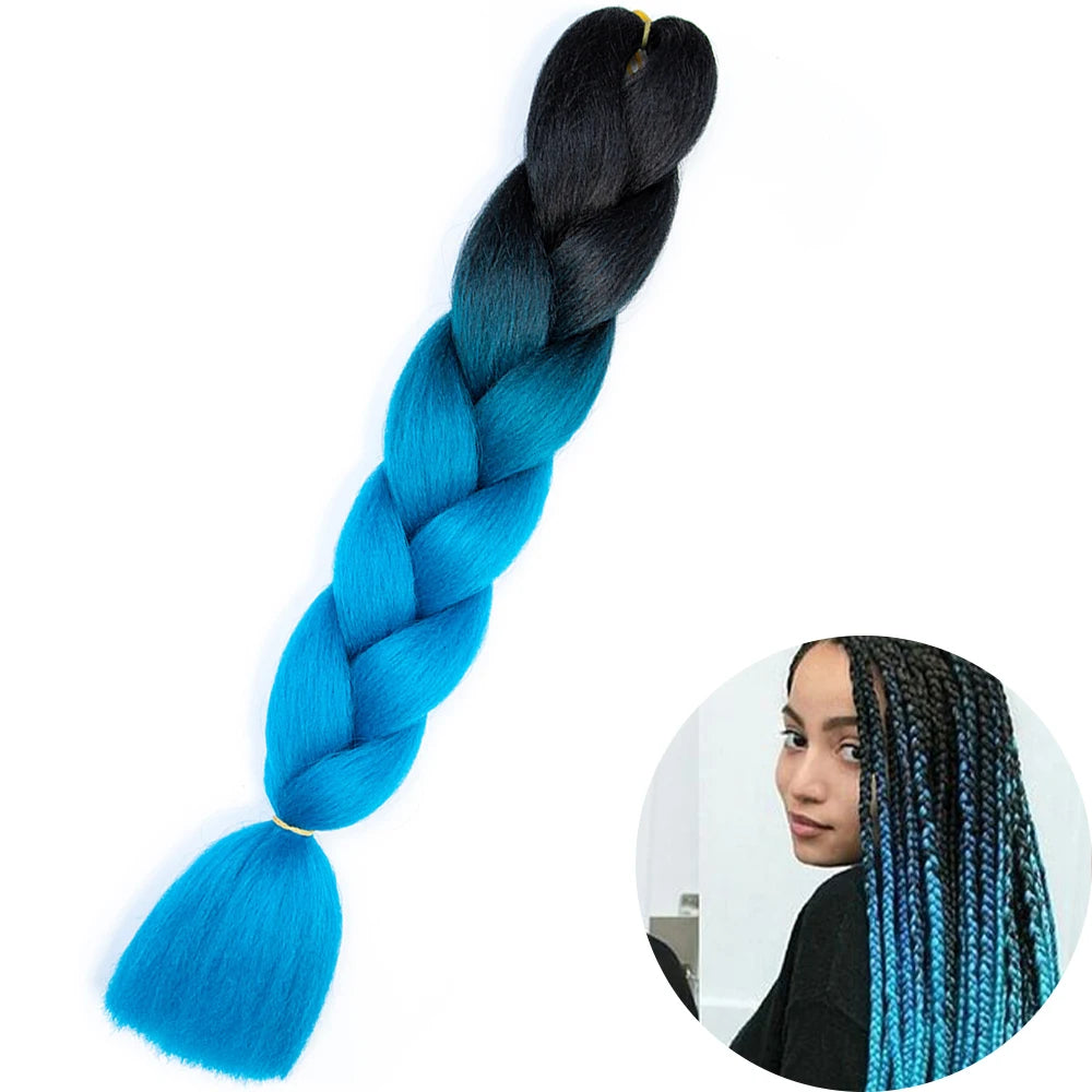 24" Synthetic Yaki Jumbo Braiding Hair - Various Colors Available
