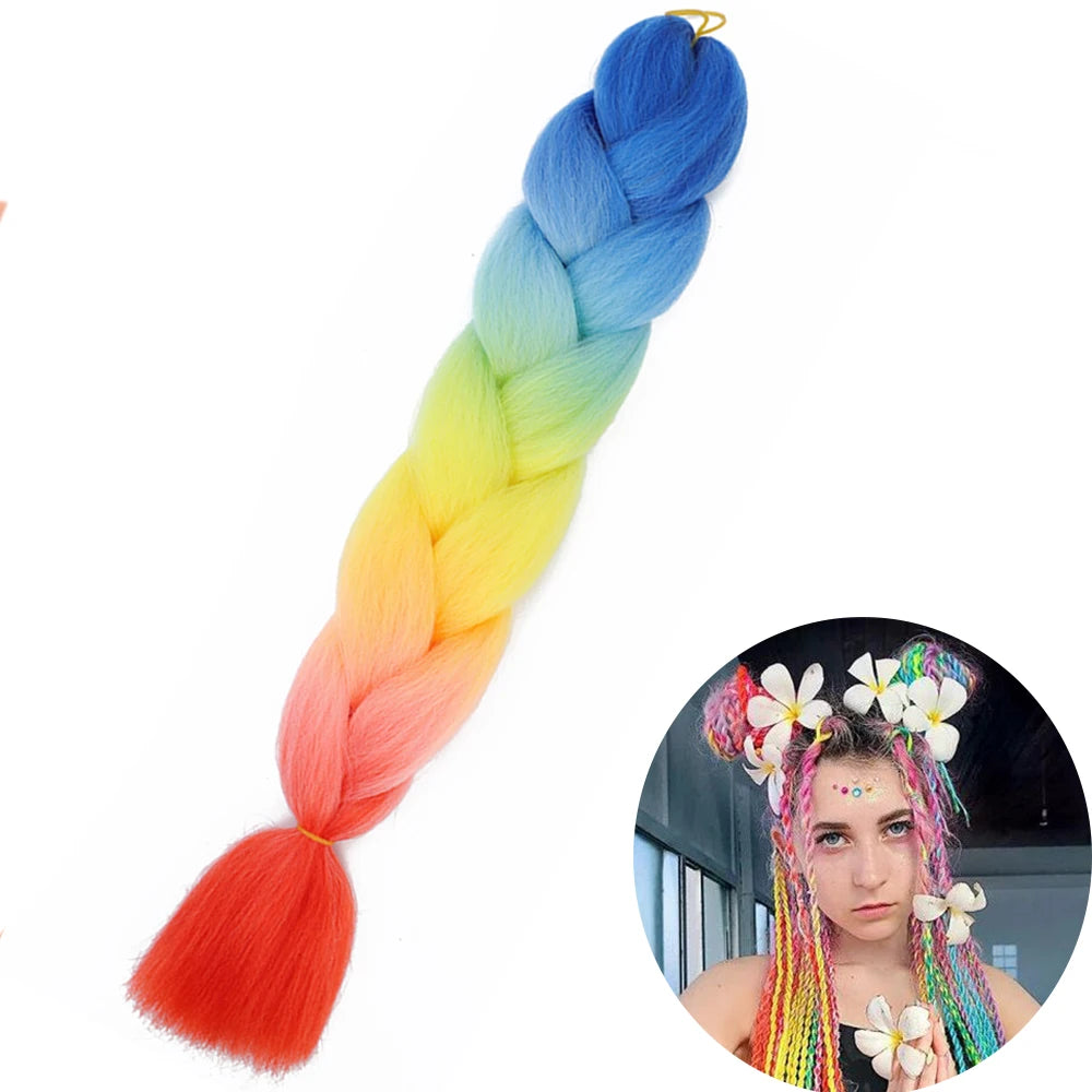 24" Synthetic Yaki Jumbo Braiding Hair - Various Colors Available