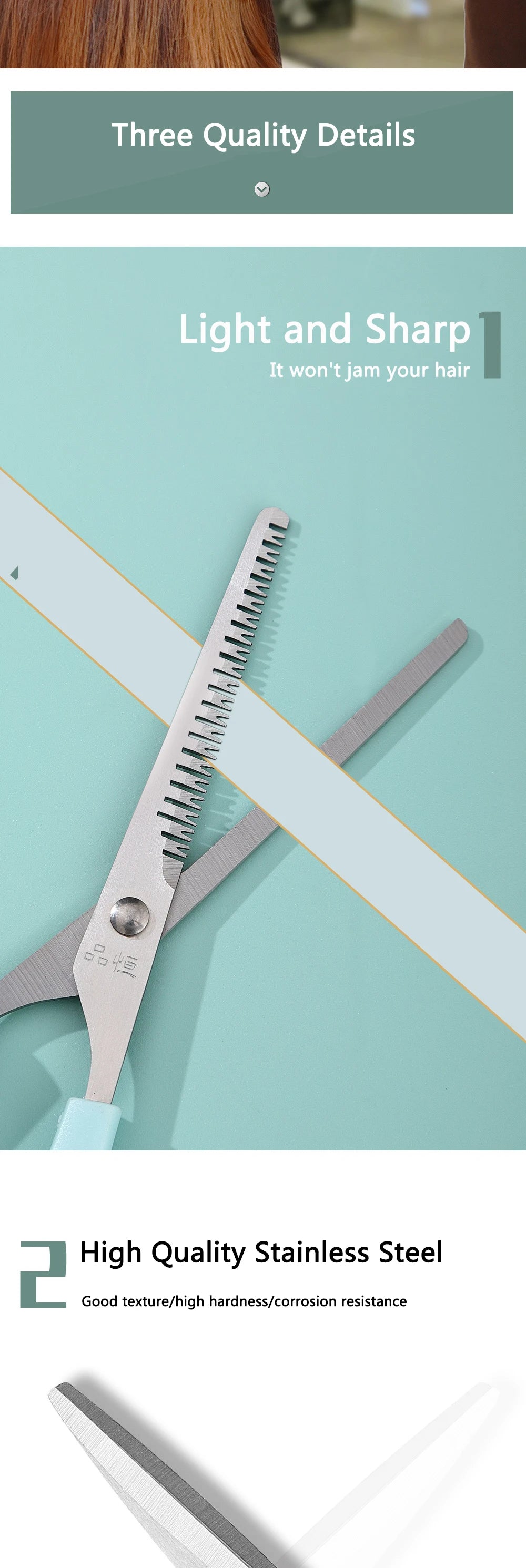 3Pc Salon Hairdressing Scissor Shear Set