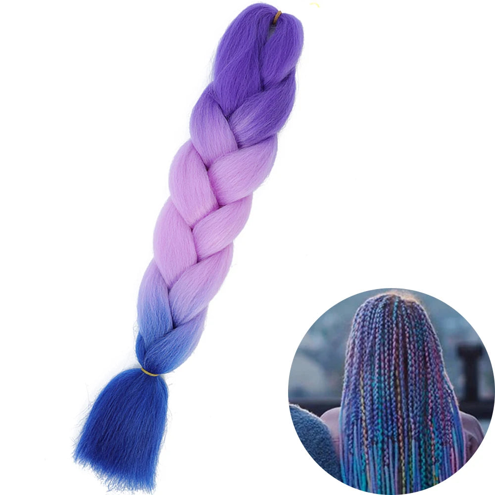 24" Synthetic Yaki Jumbo Braiding Hair - Various Colors Available