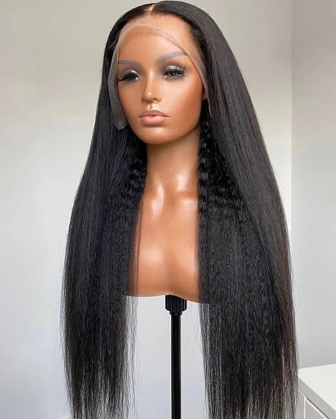 Kinky Yaki Straight - Pre Plucked HD Lace Front Human Hair Wig
