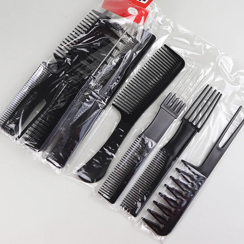 10pc Black Hair Comb Set