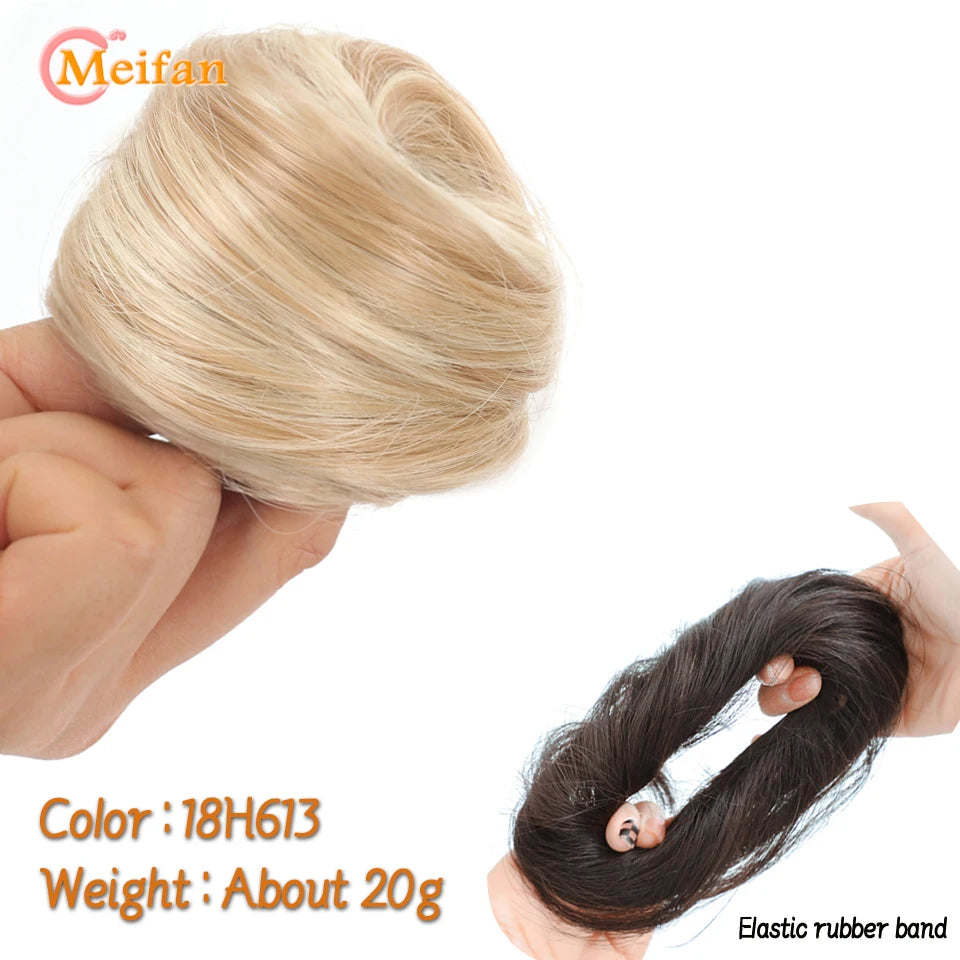 Synthetic Hair Bun with Elastic Band or Clip On - Various Options Available