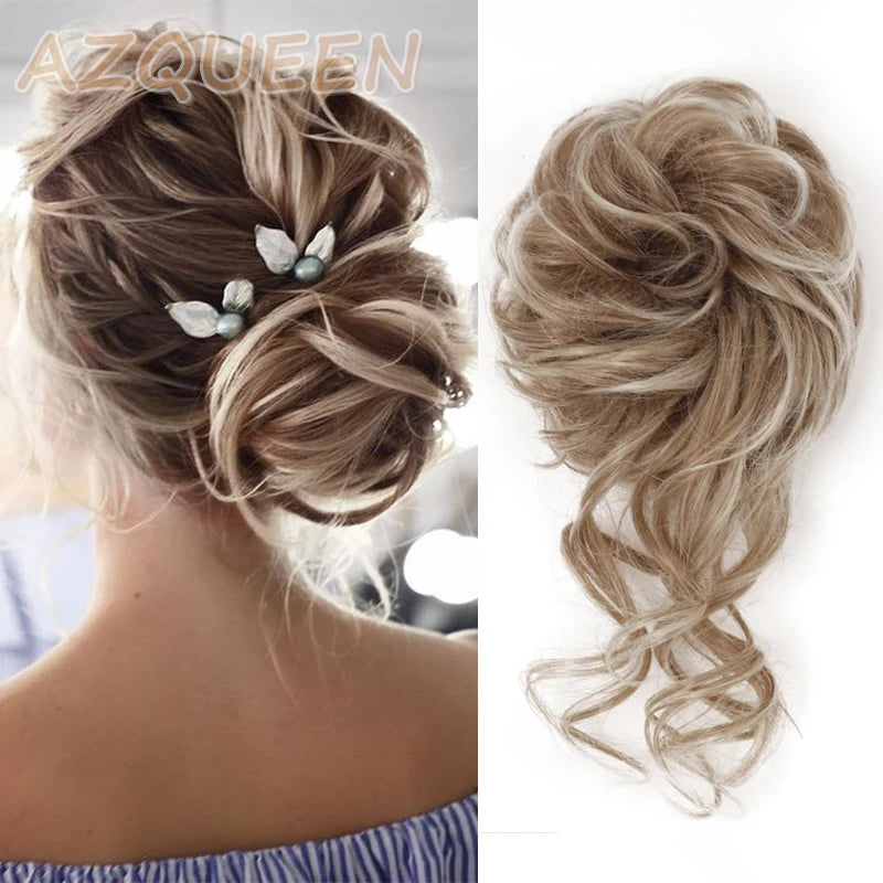Synthetic Culrly Messy Ponytail Updo Bun with Elastic Band/Scrunchy