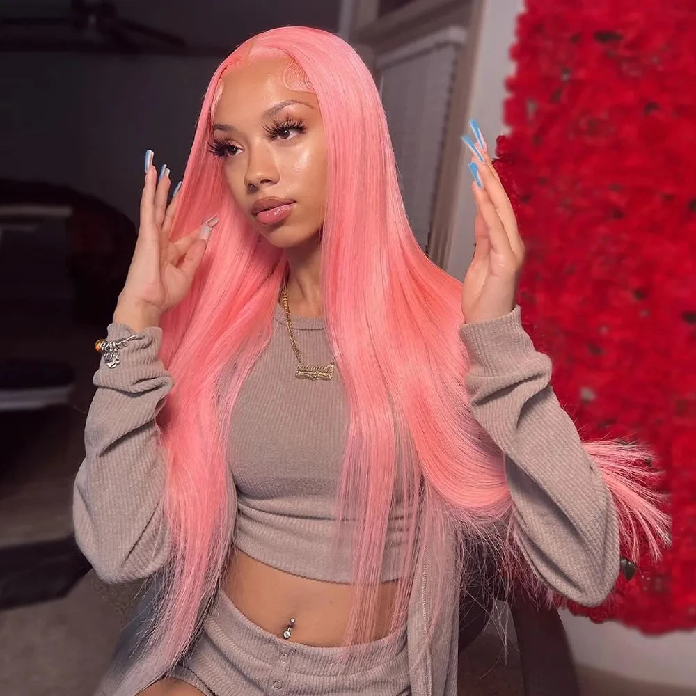 Brazilian Straight Pink - HD Lace Frontal Human Hair Wig