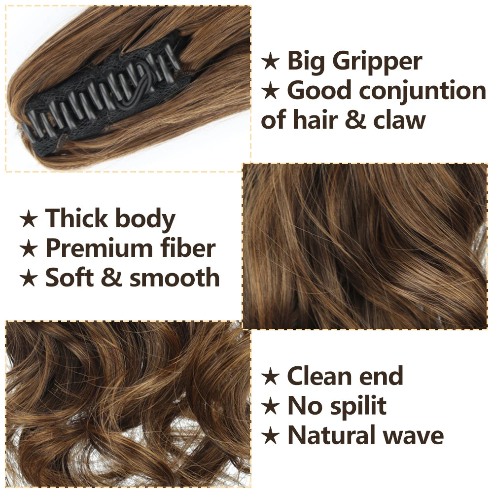 Synthetic 24" Long Wavy Claw Clip On Ponytail