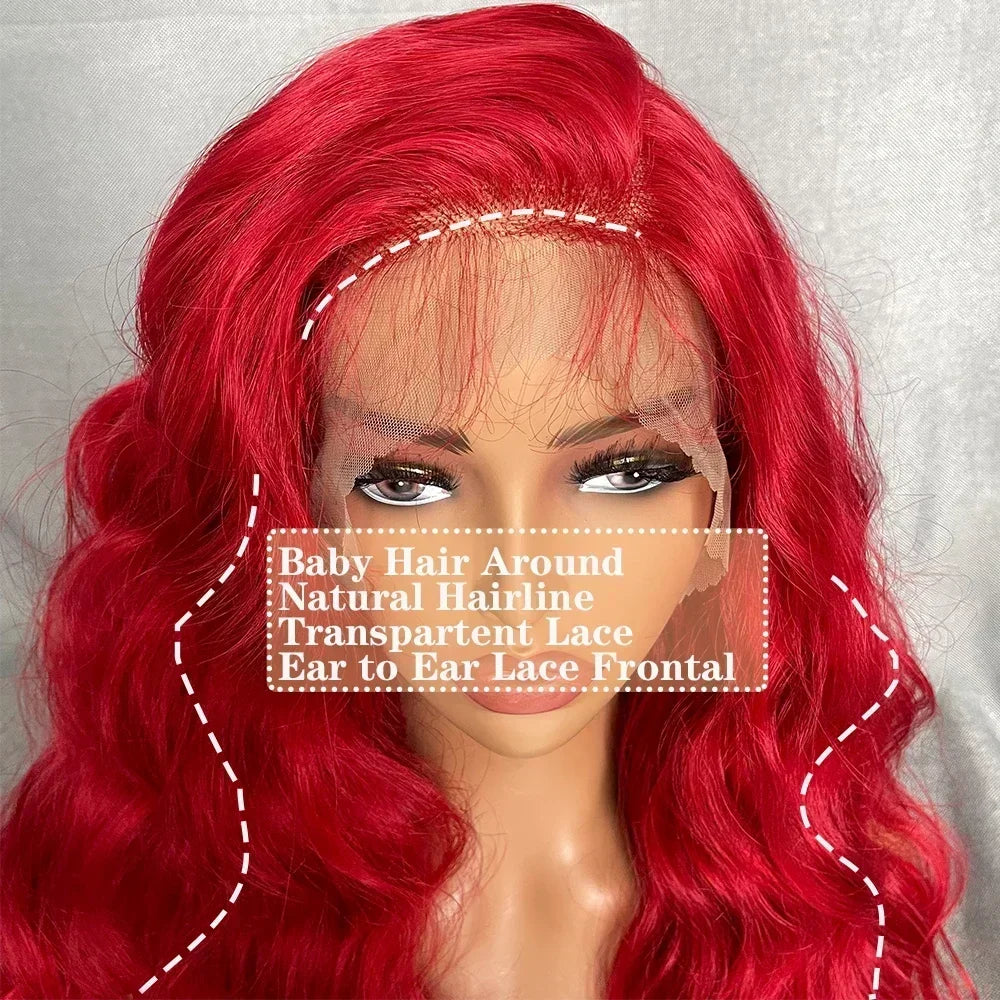 Synthetic Body Wave Lace Front Wigs With Baby Hair - Various Colors Available