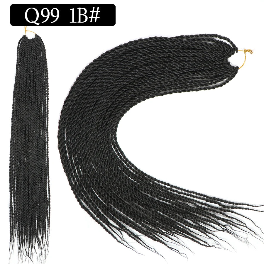 24 Inch Senegalese Twist Synthetic Crochet Braids - Various Colors Available