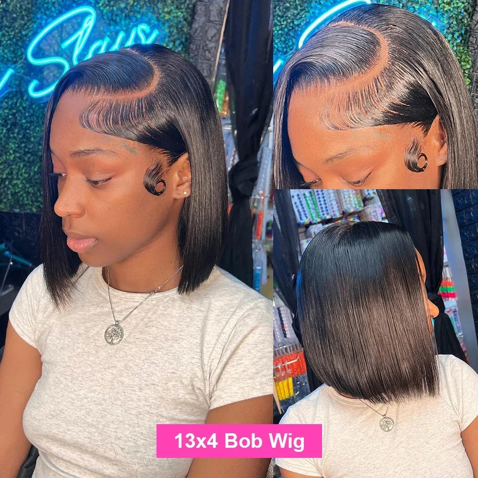 Bone Straight Short Bob - HD Lace Frontal Human Hair Wig